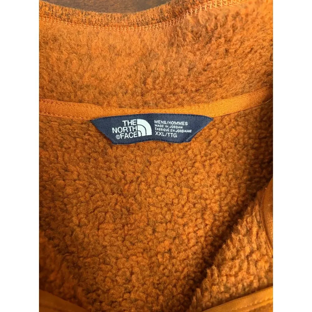 The North Face Mens XXL Orange Heather 1/4 Zip Fleece Pullover